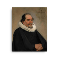 Portrait of Abraham de Potter by Carel Fabritius canvas print on a plain backdrop in size 16"x20".