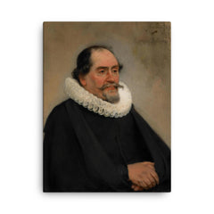 Portrait of Abraham de Potter by Carel Fabritius canvas print on a plain backdrop in size 18"x24".