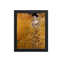 Portrait of Adele Bloch-Bauer I by Gustav Klimt, 1907 framed print on a plain backdrop in size 8"x10".