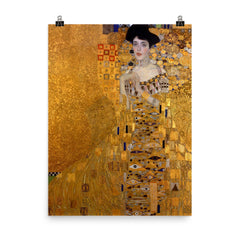 Portrait of Adele Bloch-Bauer I by Gustav Klimt, 1907 poster on a plain backdrop in size 8"x10".