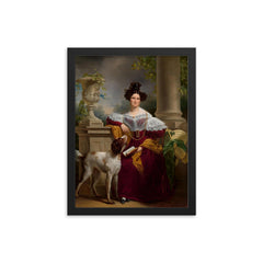 Portrait of Alida Christina Assink by Jan Adam Kruseman, 1833 framed print on a plain backdrop in size 12"x16".
