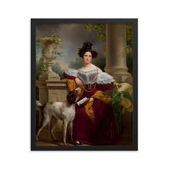 Portrait of Alida Christina Assink by Jan Adam Kruseman, 1833 framed print on a plain backdrop in size 16"x20".