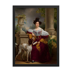 Portrait of Alida Christina Assink by Jan Adam Kruseman, 1833 framed print on a plain backdrop in size 18"x24".