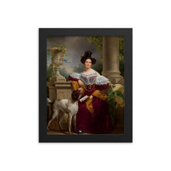 Portrait of Alida Christina Assink by Jan Adam Kruseman, 1833 framed print on a plain backdrop in size 8"x10".
