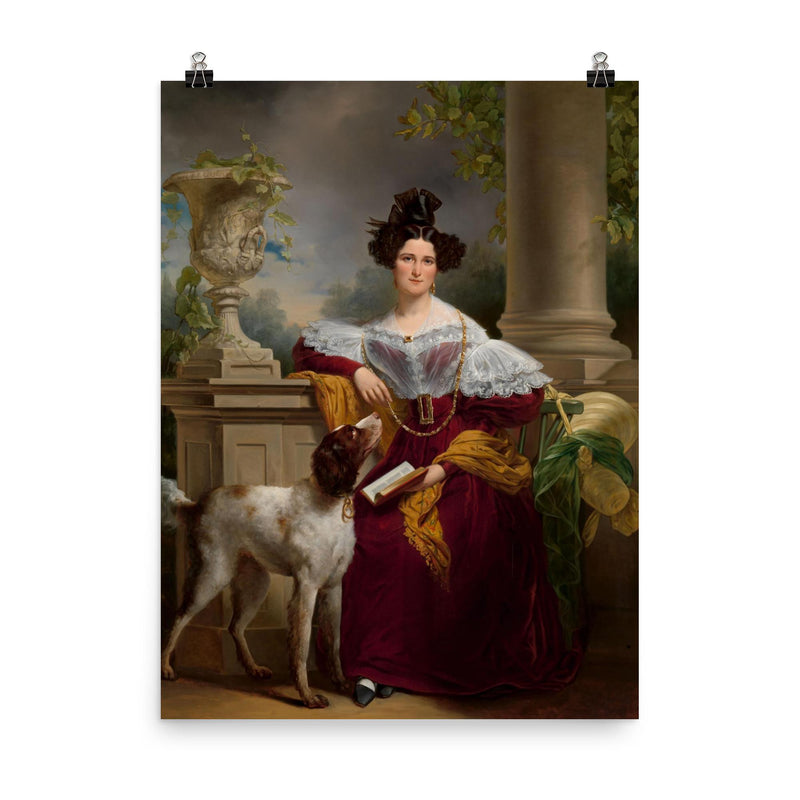 Portrait of Alida Christina Assink by Jan Adam Kruseman, 1833 poster on a plain backdrop in size 8