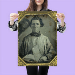 Portrait of an Unidentified Man Holding a Book with Another Man Behind Him, c. 1840s poster 3