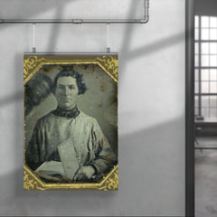 Portrait of an Unidentified Man Holding a Book with Another Man Behind Him, c. 1840s poster 4