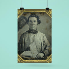 Portrait of an Unidentified Man Holding a Book with Another Man Behind Him, c. 1840s poster 6