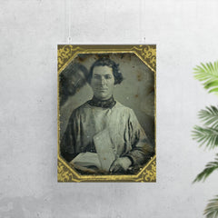 Portrait of an Unidentified Man Holding a Book with Another Man Behind Him, c. 1840s poster 7