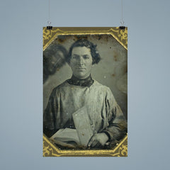 Portrait of an Unidentified Man Holding a Book with Another Man Behind Him, c. 1840s poster 9