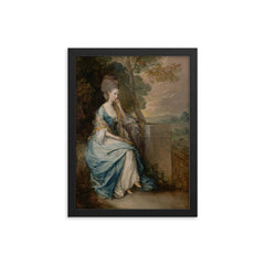 Portrait of Anne, Countess of Chesterfield by Gainsborough framed print on a plain backdrop in size 12"x16".