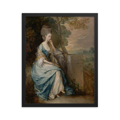 Portrait of Anne, Countess of Chesterfield by Gainsborough framed print on a plain backdrop in size 16"x20".
