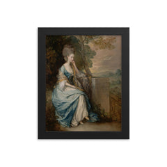 Portrait of Anne, Countess of Chesterfield by Gainsborough framed print on a plain backdrop in size 8"x10".