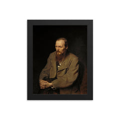 Portrait of Fyodor Dostoevsky by Vasili Perov framed print on a plain backdrop in size 8"x10".