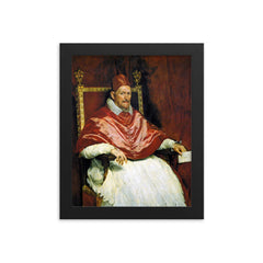 Portrait of Innocent X by Diego Velazquez framed print on a plain backdrop in size 8"x10".