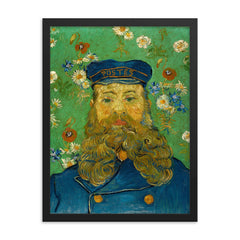 Portrait of Joseph Roulin by Vincent van Gogh framed print on a plain backdrop in size 18"x24".