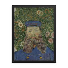 Portrait of Joseph Roulin by Vincent van Gogh, 1889 framed print on a plain backdrop in size 18"x24".