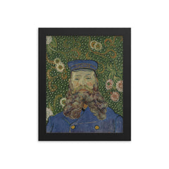 Portrait of Joseph Roulin by Vincent van Gogh, 1889 framed print on a plain backdrop in size 8"x10".