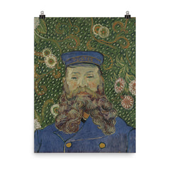 Portrait of Joseph Roulin by Vincent van Gogh, 1889 poster on a plain backdrop in size 8"x10".