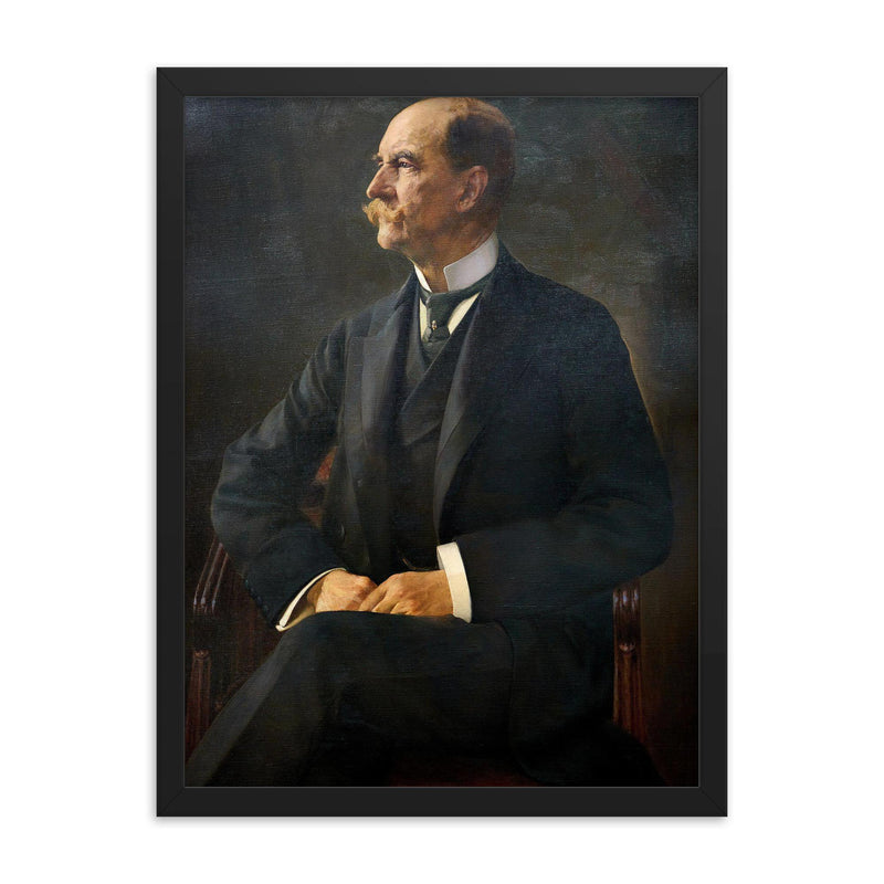 Portrait of King George I of Greece by Georgios Jakobides, 1914 framed print on a plain backdrop in size 18