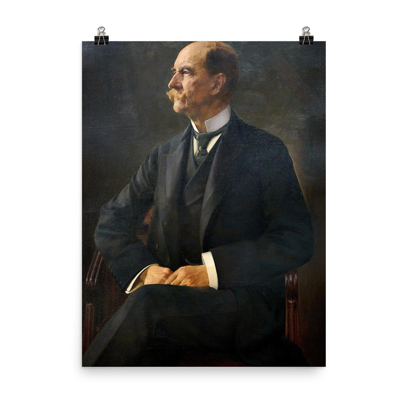 Portrait of King George I of Greece by Georgios Jakobides, 1914 poster on a plain backdrop in size 8