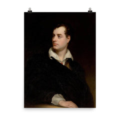 Portrait of Lord Byron by Thomas Phillips, 1813 poster on a plain backdrop in size 8"x10".