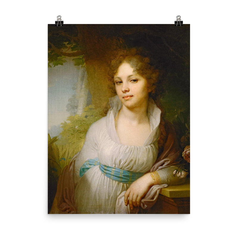 Portrait of M.I. Lopukhina by Vladimir Borovikovsky, 1797 poster on a plain backdrop in size 8