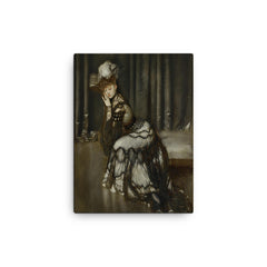 Portrait of Madame Remy Salvator by Antonio de La Gándara, 1901 canvas print on a plain backdrop in size 12"x16".