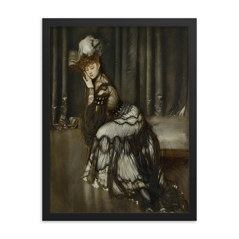 Portrait of Madame Remy Salvator by Antonio de La Gándara, 1901 framed print on a plain backdrop in size 18