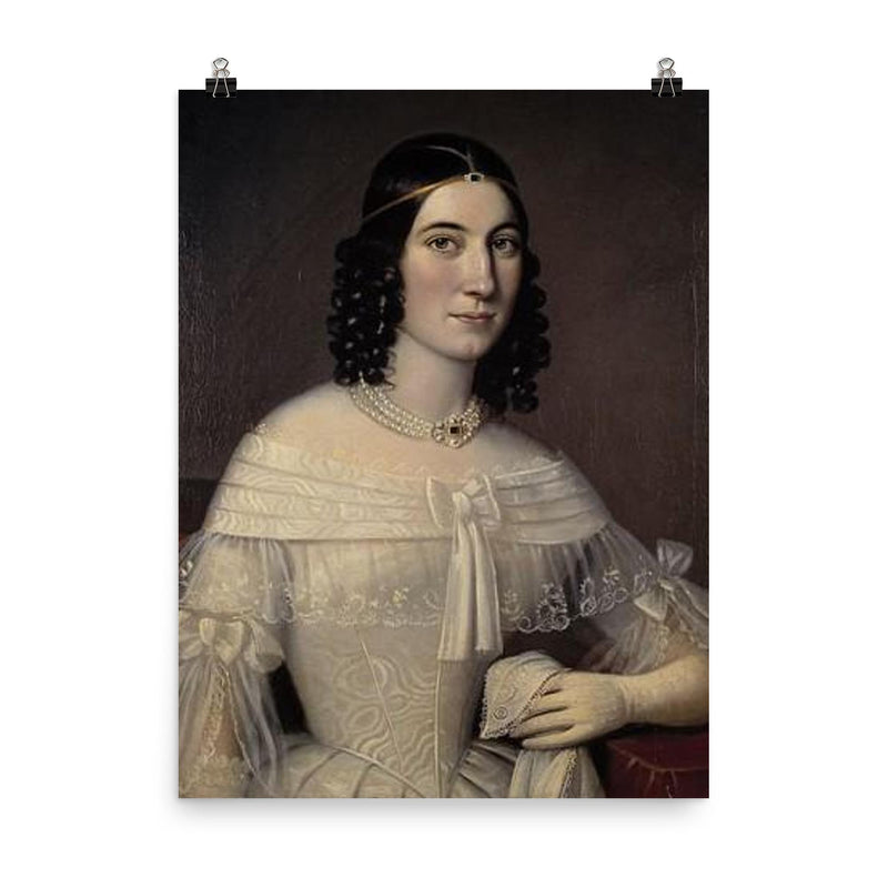 Portrait of Margaretha Etholén by Johan Erik Lindh, 1839 poster on a plain backdrop in size 8