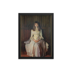 Portrait of Miss Elsie Palmer (A Lady in White) by John Singer Sargent framed print on a plain backdrop in size 12"x16".