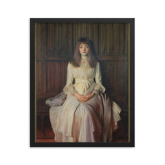 Portrait of Miss Elsie Palmer (A Lady in White) by John Singer Sargent framed print on a plain backdrop in size 16"x20".