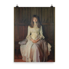 Portrait of Miss Elsie Palmer (A Lady in White) by John Singer Sargent poster on a plain backdrop in size 8"x10".