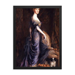 Portrait of Mrs. George Owen Sandys by Philip de László framed print on a plain backdrop in size 18"x24".