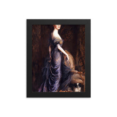 Portrait of Mrs. George Owen Sandys by Philip de László framed print on a plain backdrop in size 8"x10".