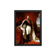 Portrait of Napoléon III by Franz Xaver Winterhalter, 1855 framed print on a plain backdrop in size 12"x16".