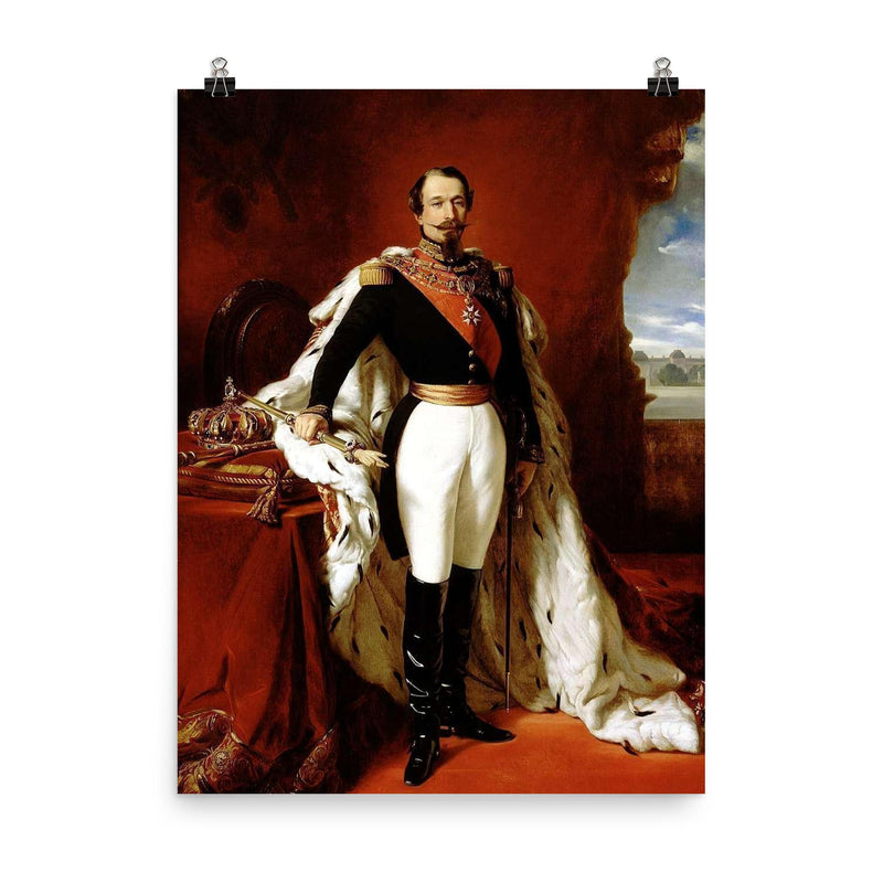 Portrait of Napoléon III by Franz Xaver Winterhalter, 1855 poster on a plain backdrop in size 8