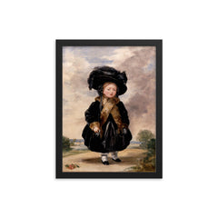 Portrait of Princess Victoria at Age 4 by Stephen Poyntz Denning, 1823 framed print on a plain backdrop in size 12"x16".