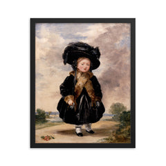Portrait of Princess Victoria at Age 4 by Stephen Poyntz Denning, 1823 framed print on a plain backdrop in size 16"x20".