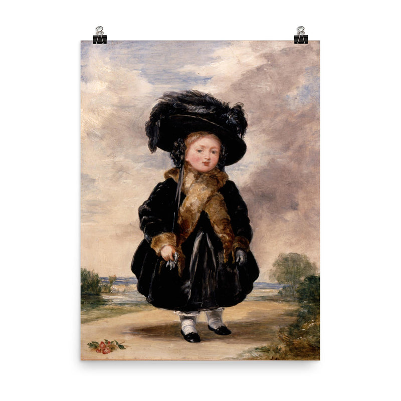 Portrait of Princess Victoria at Age 4 by Stephen Poyntz Denning, 1823 poster on a plain backdrop in size 8