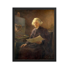 Portrait of Rosa Bonheur by Anna Elizabeth Klumpke framed print on a plain backdrop in size 16"x20".