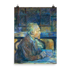 Portrait of Vincent van Gogh by Henri de Toulouse-Lautrec poster on a plain backdrop in size 8"x10".