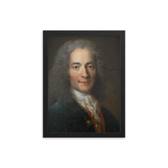Portrait of Voltaire at Age 24 by Nicolas de Largillière, 1724-1725 framed print on a plain backdrop in size 12"x16".