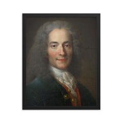 Portrait of Voltaire at Age 24 by Nicolas de Largillière, 1724-1725 framed print on a plain backdrop in size 16"x20".