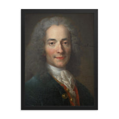Portrait of Voltaire at Age 24 by Nicolas de Largillière, 1724-1725 framed print on a plain backdrop in size 18"x24".
