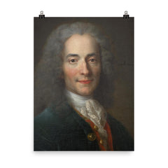 Portrait of Voltaire at Age 24 by Nicolas de Largillière, 1724-1725 poster on a plain backdrop in size 8"x10".
