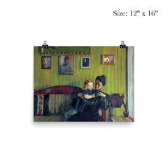 Portrait of Y.E. Kustodieva with Daughter Irina by Boris Kustodiev poster 3