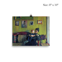 Portrait of Y.E. Kustodieva with Daughter Irina by Boris Kustodiev poster 4