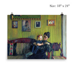Portrait of Y.E. Kustodieva with Daughter Irina by Boris Kustodiev poster 5