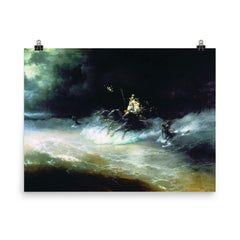 Poseidon Travelling by Sea by Ivan Aivazovsky poster on a plain backdrop in size 8"x10".